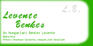 levente benkes business card